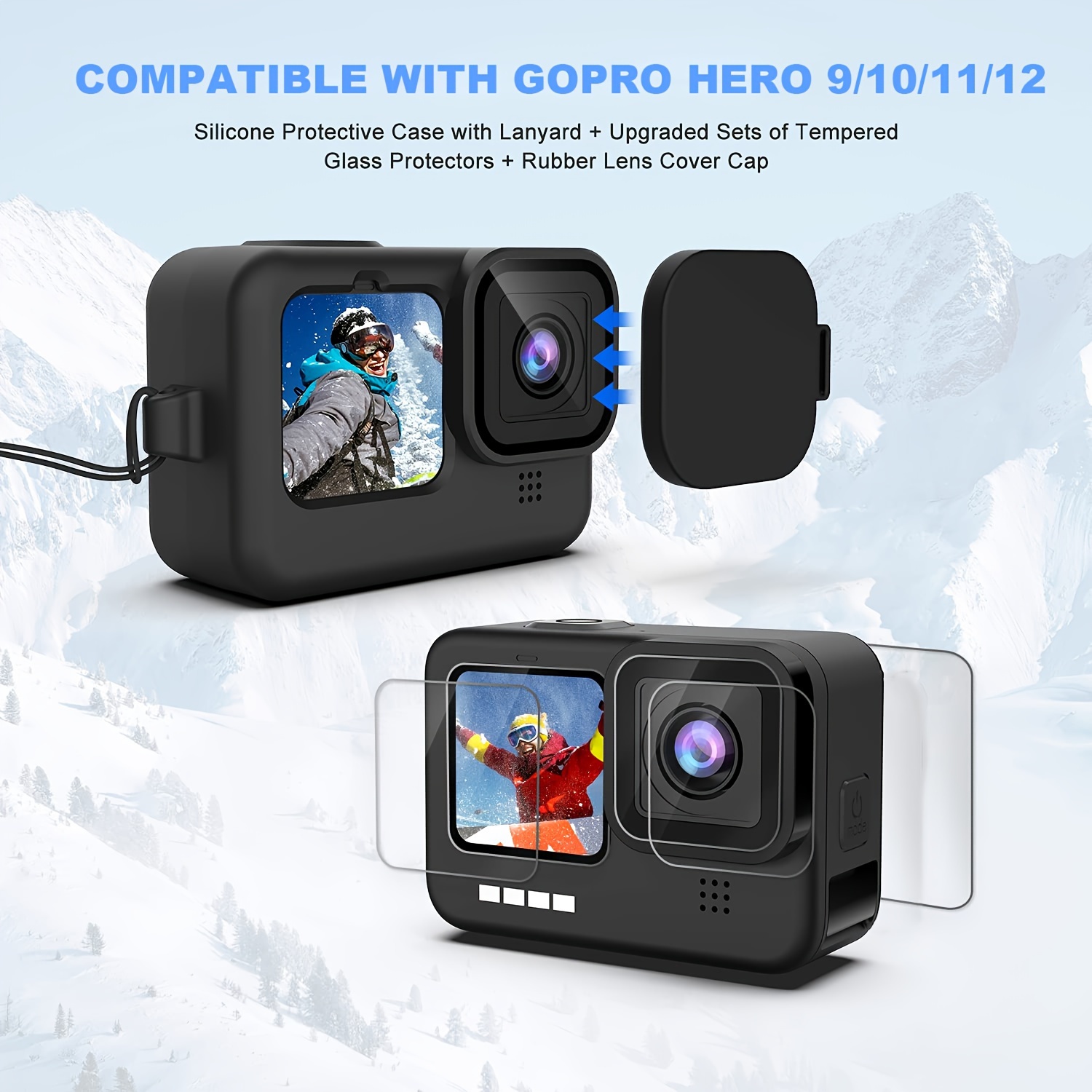 Tempered Glass Screen Protector for GoPro Hero 12 11 10 9 Black Lens  Protection Glass Film