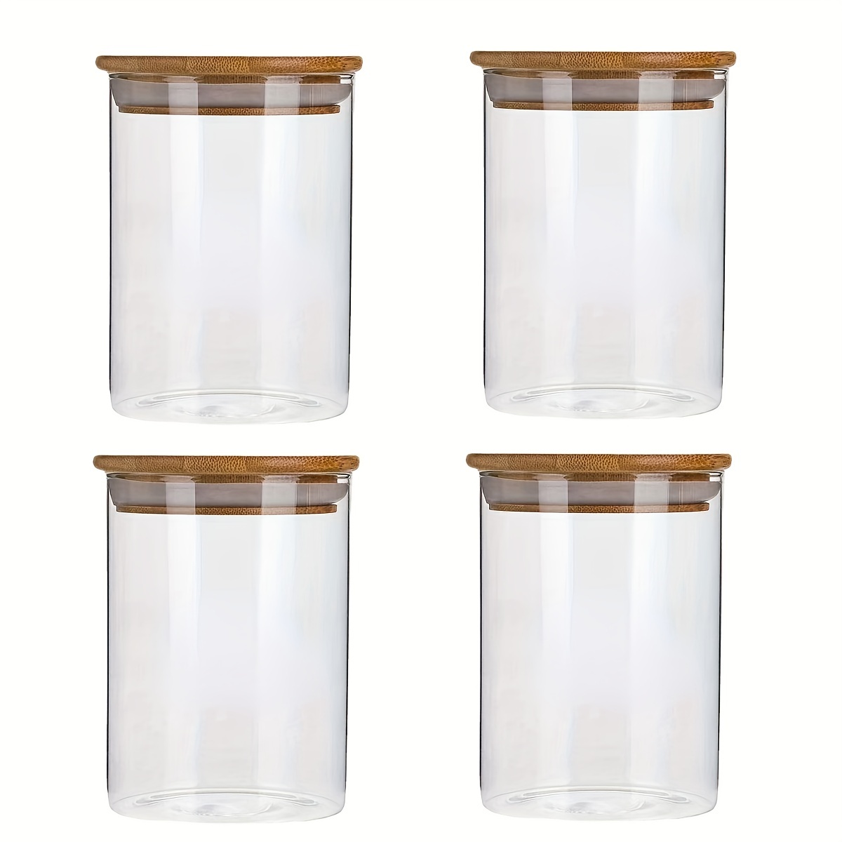 Glass Airtight Jars With Airtight Bamboo Lids- Large Capacity Glass Bulk  Food Storage Jars, High Borosilicate Clear Spice Jars, Candy Jars For  Kitchen Storage, Storage Supplytea,coffee,spice,candy, - Temu
