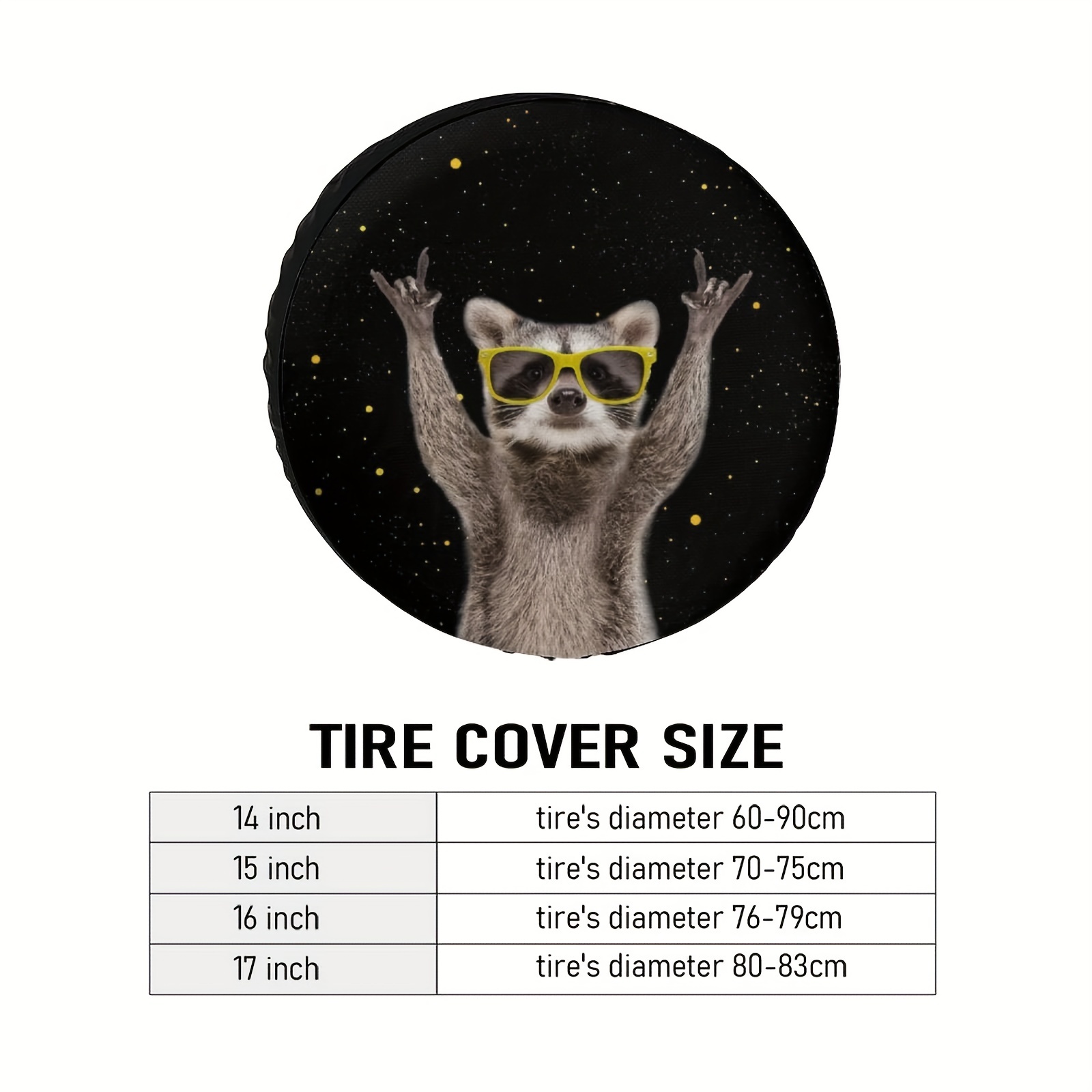1pc Spare Tire Cover Funny Raccoon Wheel Protectors Weatherproof Wheel  Covers Universal Fit For Rv Suv Truck Camper Travel Trailers Car Accessories  Discounts For Everyone Temu Japan