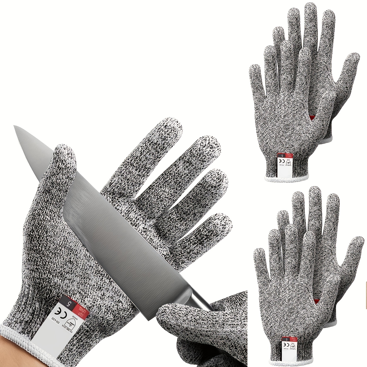 Dowellife Large Grey Cut Resistant Glove, Food Grade Stainless Steel Mesh  Metal Glove, Knife Cutting Glove for Butcher, Oyster Shucking Kitchen