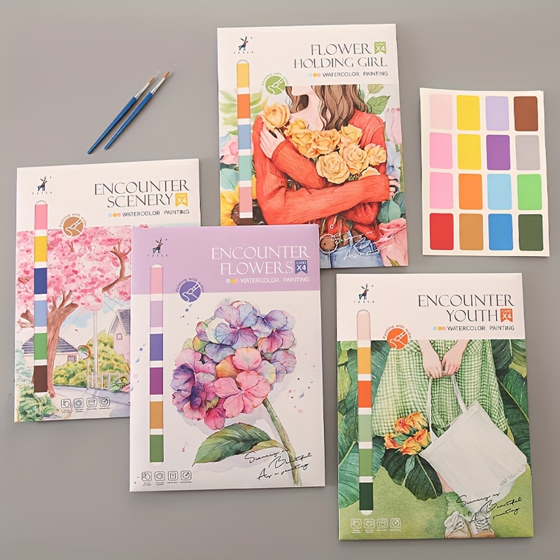 Watercolor Coloring Paper diy Picture Book Creative - Temu