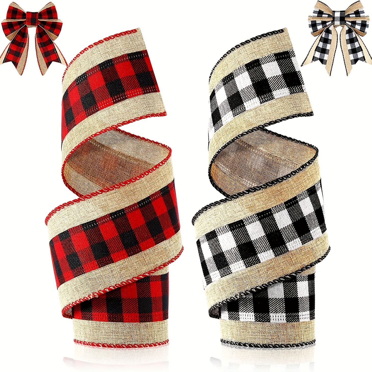 Wide Red And White Gingham Ribbon Plaid Ribbon Great For - Temu