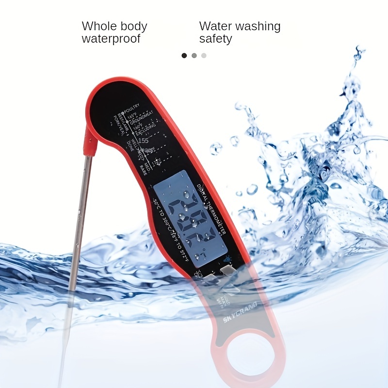 Red Digital Meat Thermometer Instant Read Waterproof - Temu