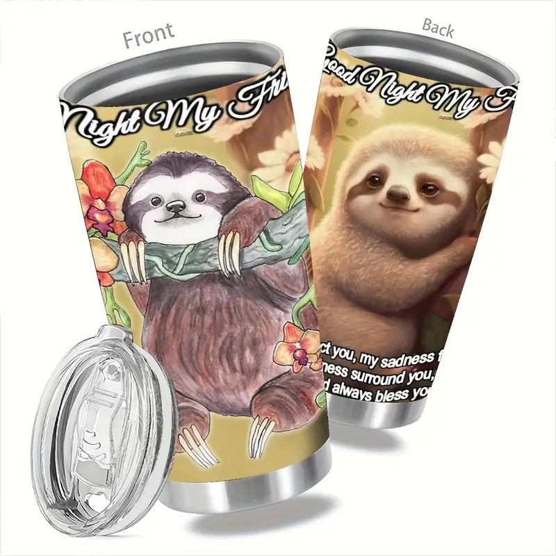 Tumbler Bulk With Lid Cup Stainless Steel Tumbler Sloth - Temu