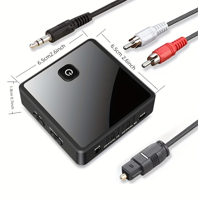 Bluetooth 5.0 transmisor de audio receptor csr8675 aptx hd adaptador óptico  toslink / 3.5mm aux / spdif para auriculares de televisión del coche, etc.