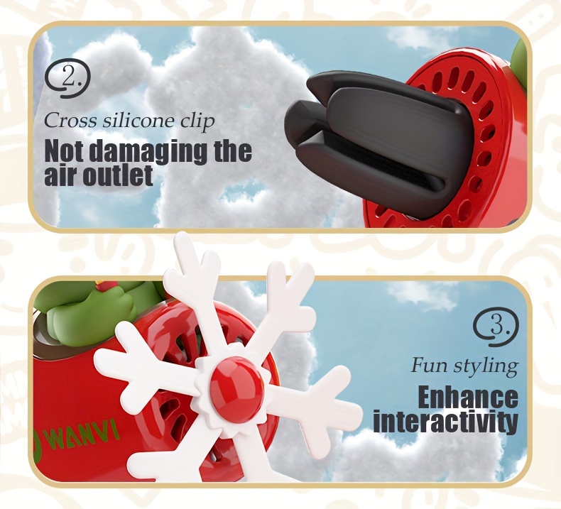 Christmas Antlers Fan Design Car Air Outlet Aroma Diffuser - Temu