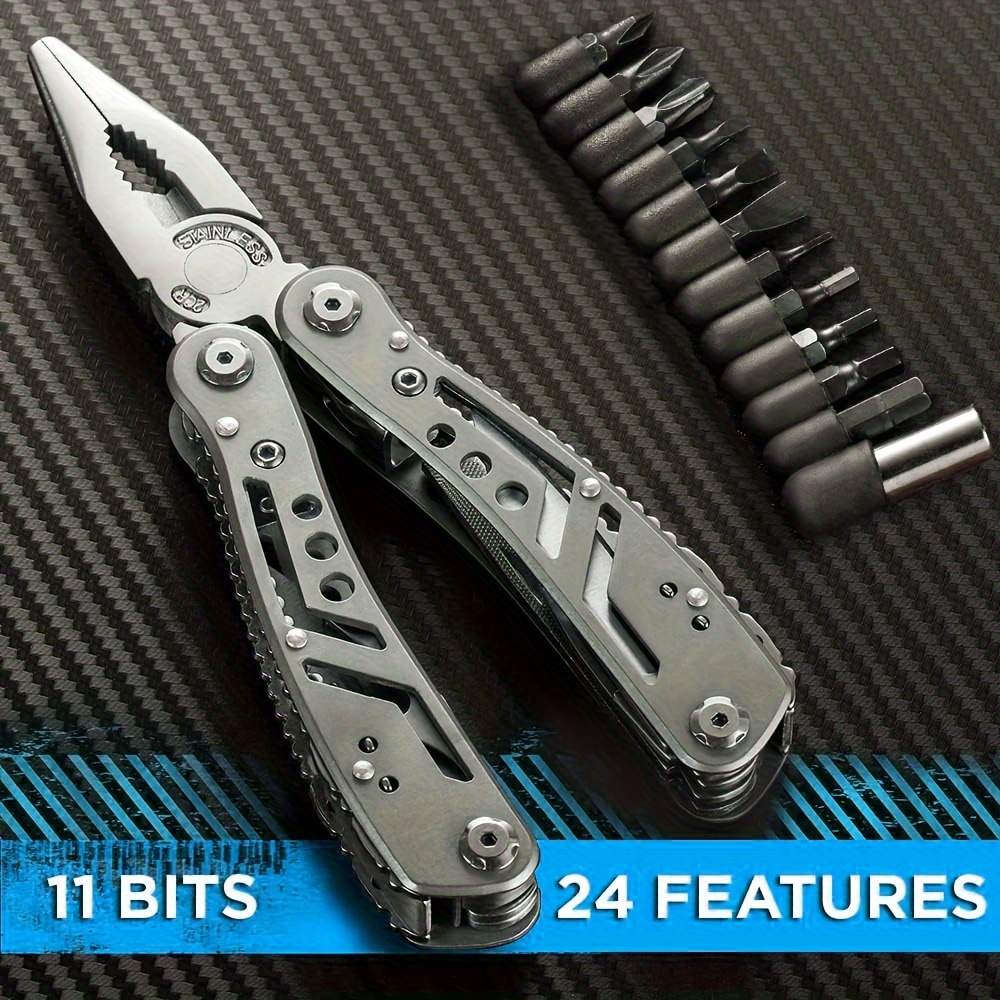 Multitool 24-in-1 With Mini Tools Knife Pliers And 11 Bits - Multi Tool All  In One Multi Function Gear For Men Best Multi-tool Kit For Work EDC Campin