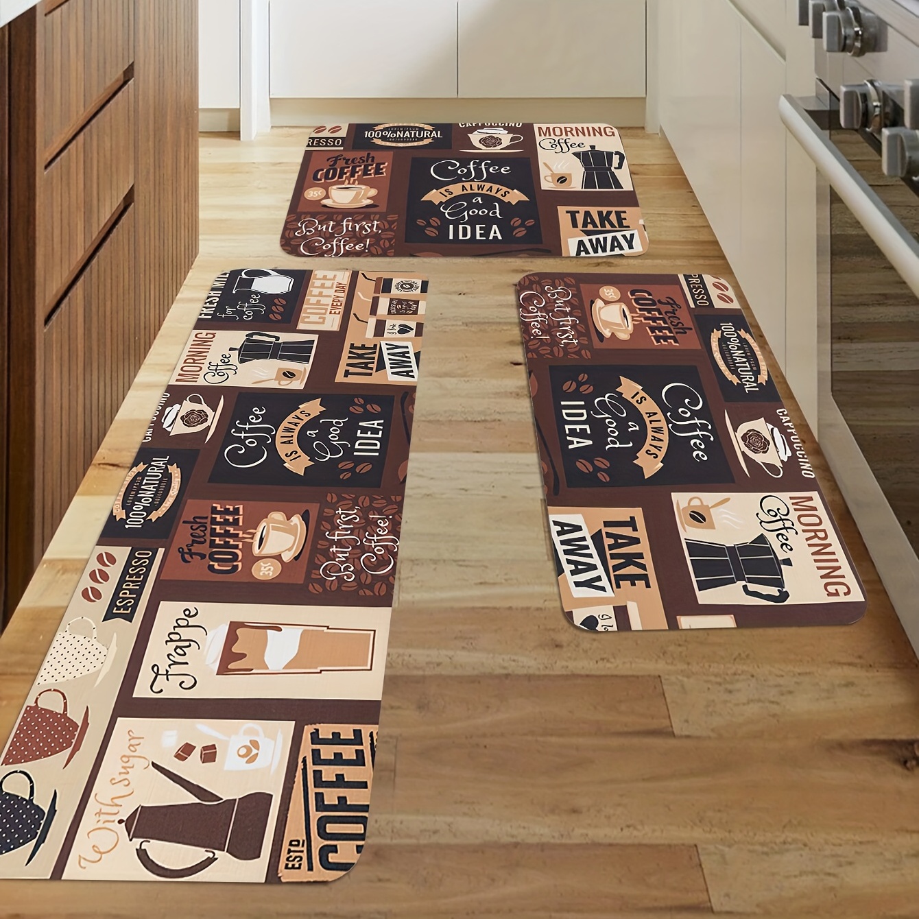 1pc Chef Digital Printed Kitchen Mat, Modern Polyester Non-slip Kitchen  Floor Mat Suitable For Kitchen, Bathroom Or Bedside