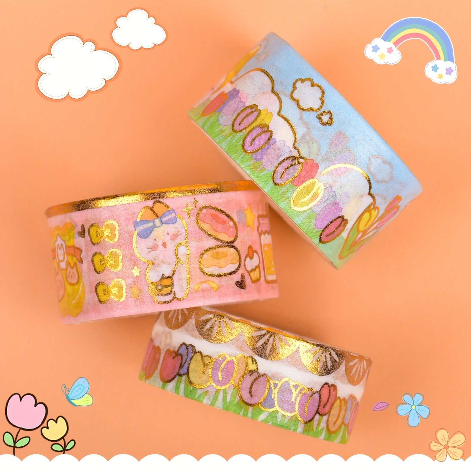  slapaflife Cute Washi Tape Set 50 Rolls Kawaii Animals Gold  Foil Decorative Masking Tape for Scrapbook,Washi Tape for Journaling,Scrapbooking  Supplies,Party Decorations,Bullet Journals : Arts, Crafts & Sewing