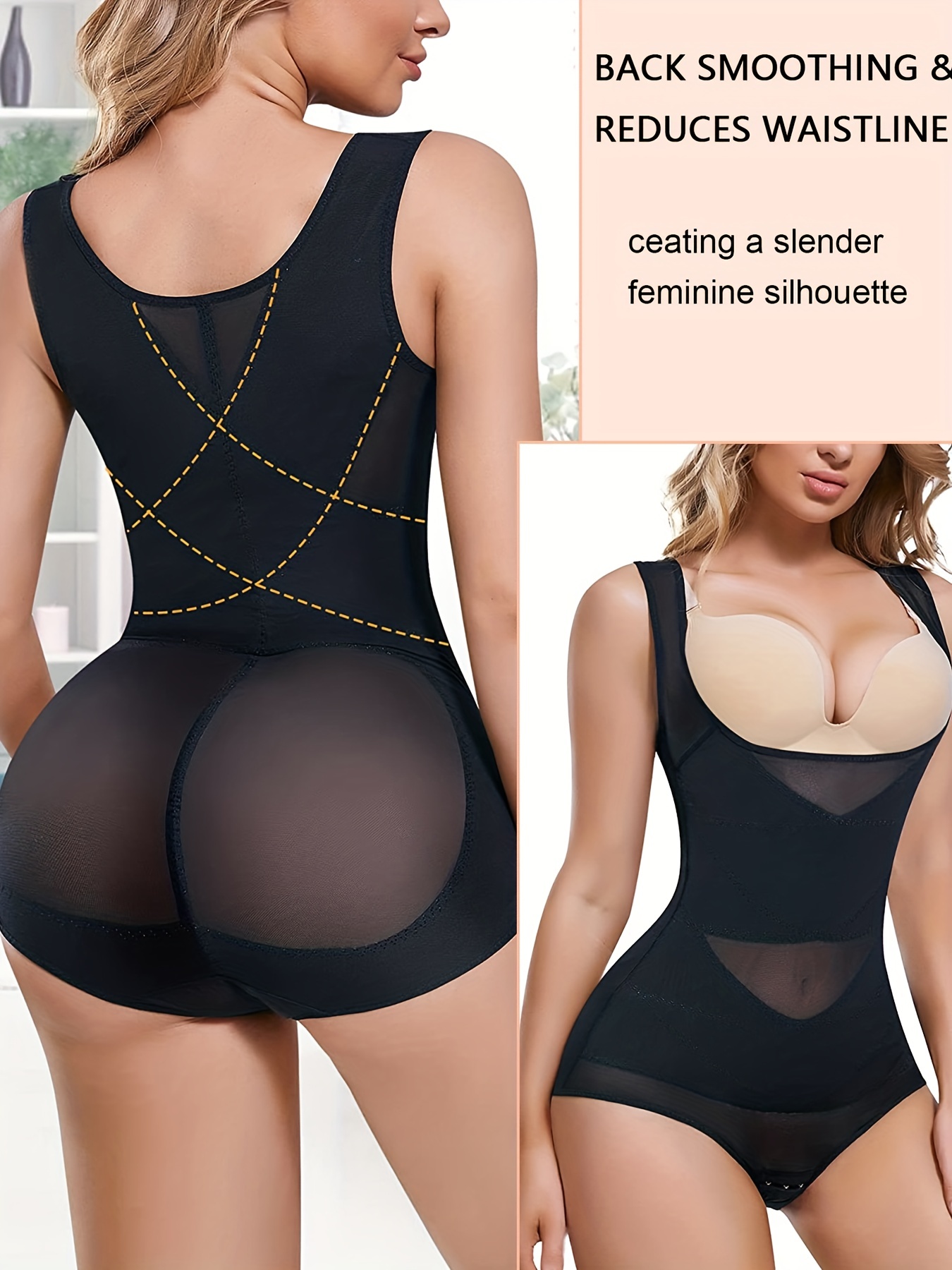 Women's Body Shaping Mesh Breathable Buttocks Abdominal High Waisted Body  Corset Tight Flat Sheer Lingerie Bodysuit at  Women's Clothing store