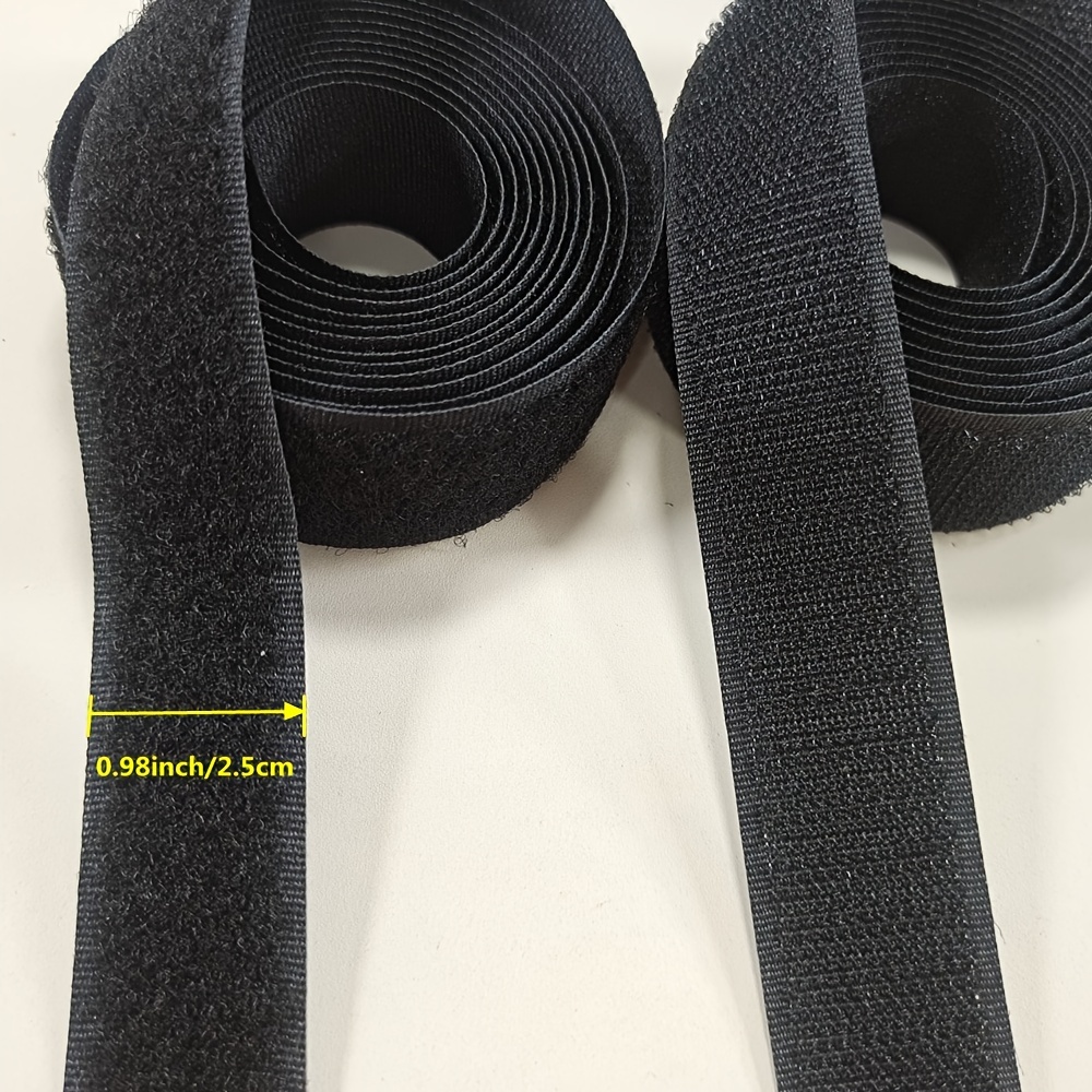 OBTANIM 1.5 inch Wide Adhesive Black Hook and Loop Tape, 5.4 Yards Heavy Duty Sticky Back Fastener (Black)