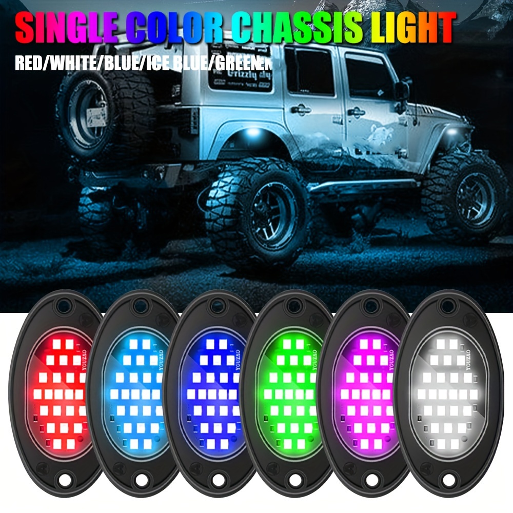 4pcs Led Rock Lights, Universal 24smd, Under Glow Neon Light Pod, Fit For  Atv Rzr Utv Suv, Off-road Auto Motorcycle Accessories, Shop Now For  Limited-time Deals