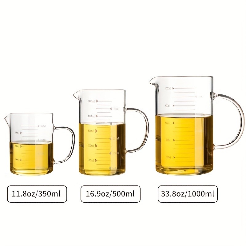 1000/500/350ml High Borosilicate Glass Measuring Cup -20-150 Tempera