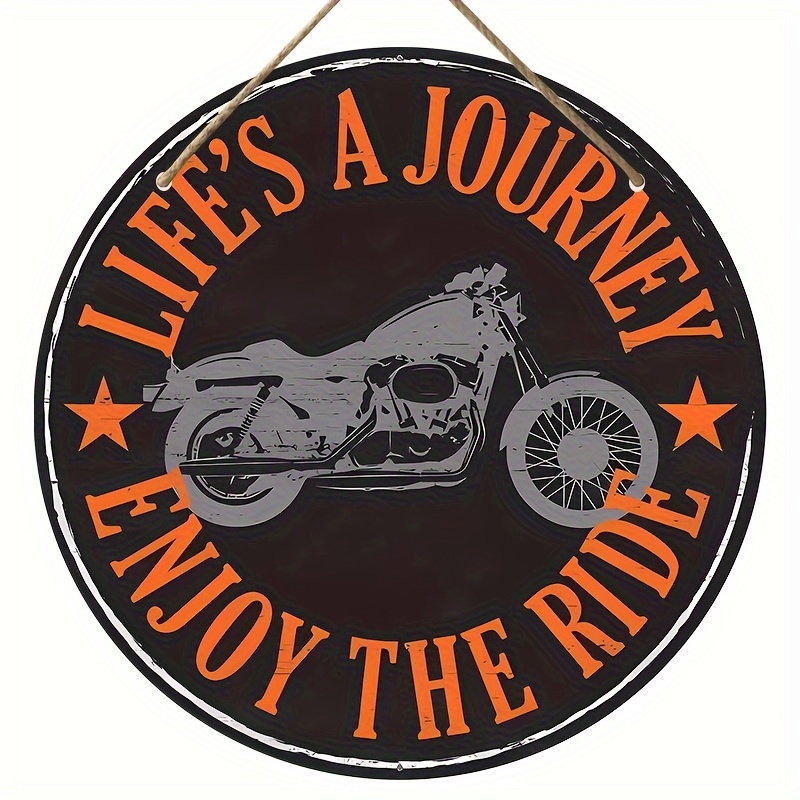 

1pc, Life's A Journey Motorcycle Wood Sign. Nostalgic Wooden Sign, Garland Sign, Home Decor For Club Bar Garden Kitchen Restaurant Garage (8''x8''/20cm*20cm)