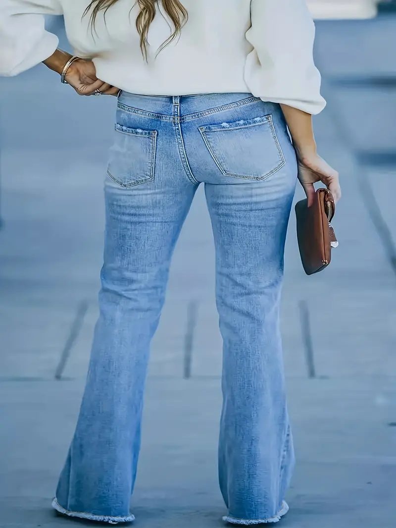 Plus Size Casual Denim Jeans Women's Plus High Button - Temu Canada