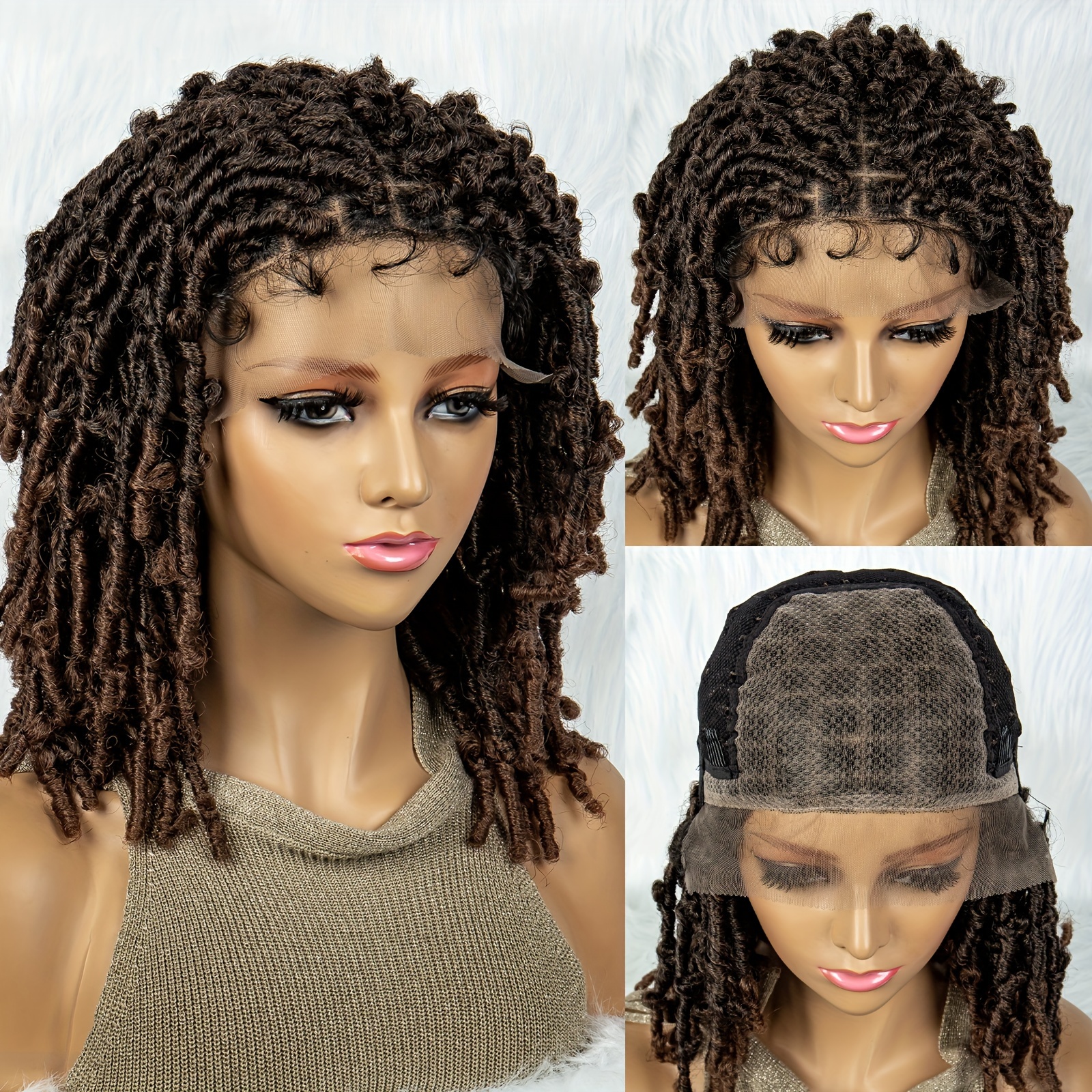 Wigs Hair Wig Braided Bob Wig Short Braided Wigs Compatible with