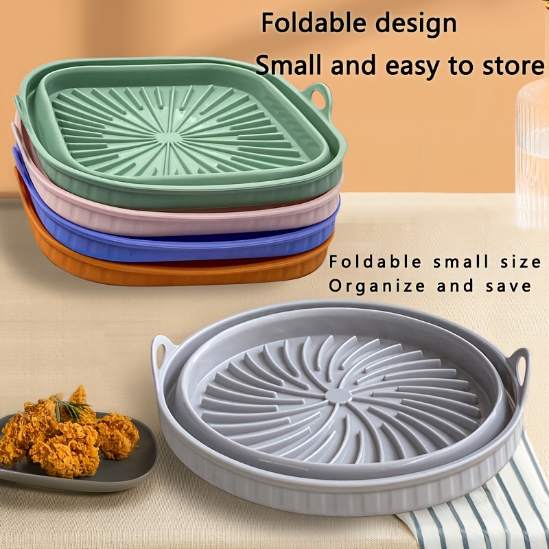 Small Size Air Fryer Silicone Basket Mat Oven Baking Tray Reusable Easy  Cleaning
