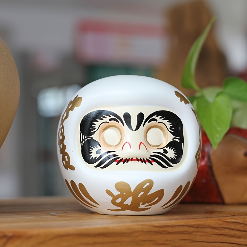 Zen Daruma Doll Fortune Statue Ceramic Lucky Cat Miniature - Temu