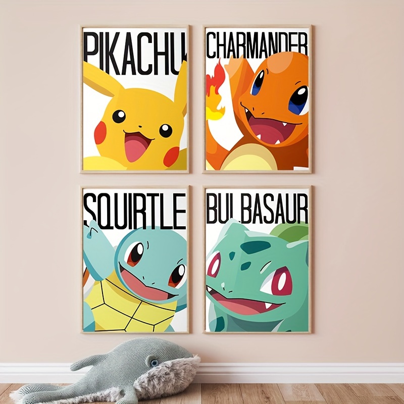 3pcs Japon Anime Périphérique Pokémon Affiche, Dracaufeu
