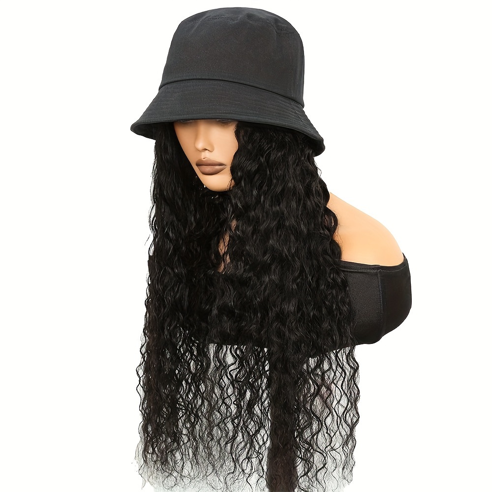 womens looking human hair wigs detachable hat 150 density Temu