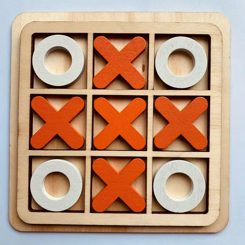 Classic Xo Tic Tac Toe Wooden Game - Fun For All Ages! - Temu