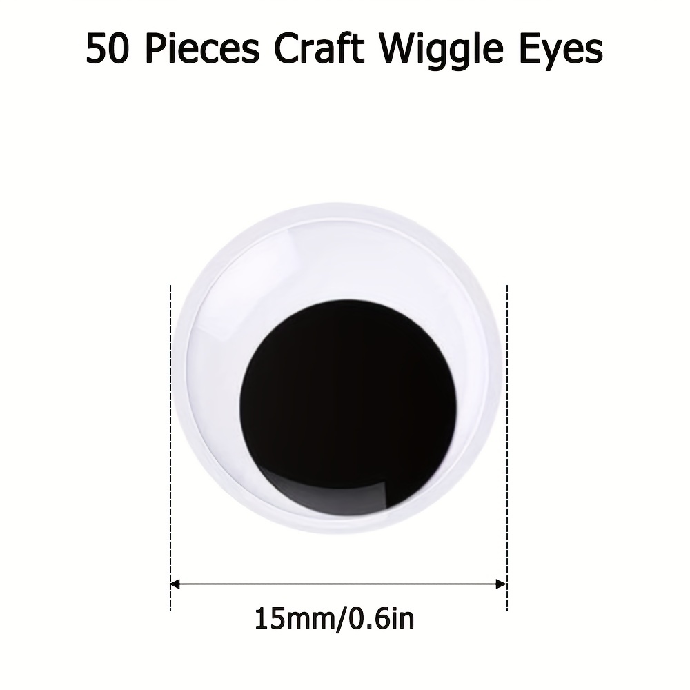2/3/4 Inch Mixed Googly Wiggle Eyes Self Adhesive Back 6 Pack Large Black  Giant Wiggle Googly Eyes Stickers for DIY Scrapbooking Crafts Decorations