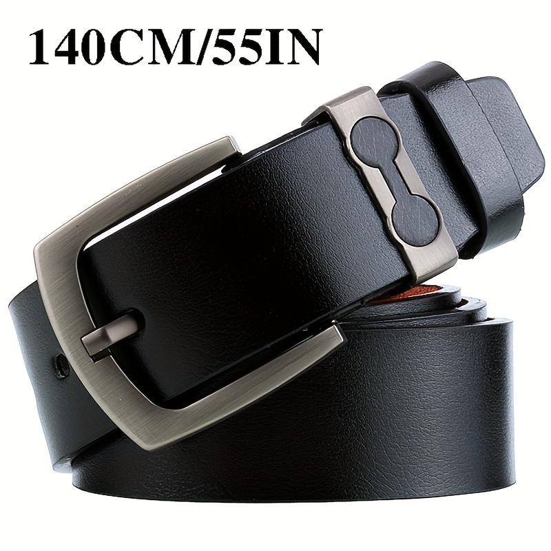 Image of 3.7cm Wide Retro Men's Belt Alloy Pin Belt Handmade Denim Belt Classic Fashion Belt With Any Of Clothing Waist Optional 52"