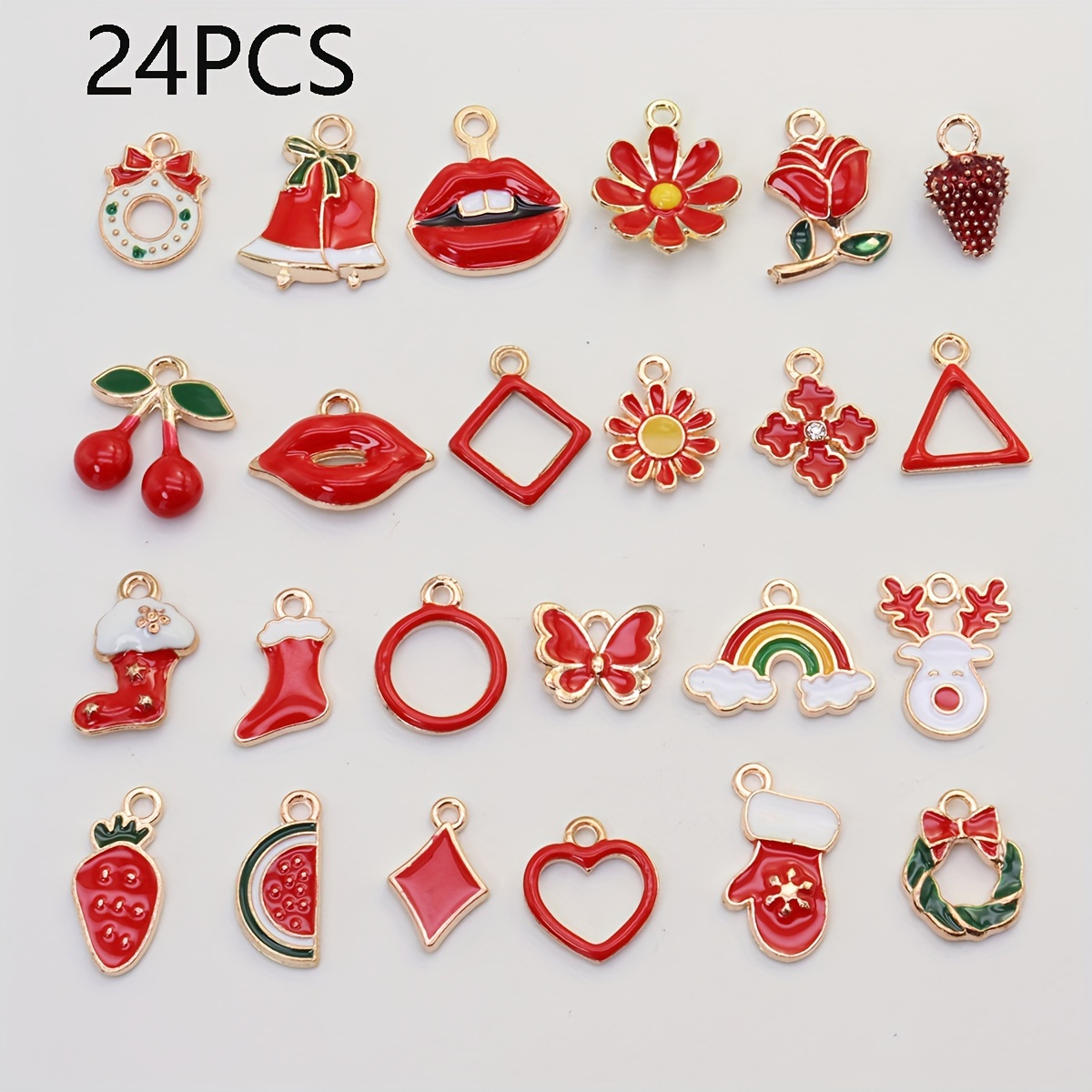 24 Random Mixed Color Alloy Drip Oil Pendant Jewelry - Temu United Kingdom