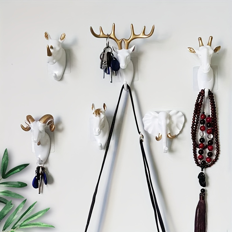 Golden Deer Antlers Wall Hook Decorative Metal Hanger (Deer Hook