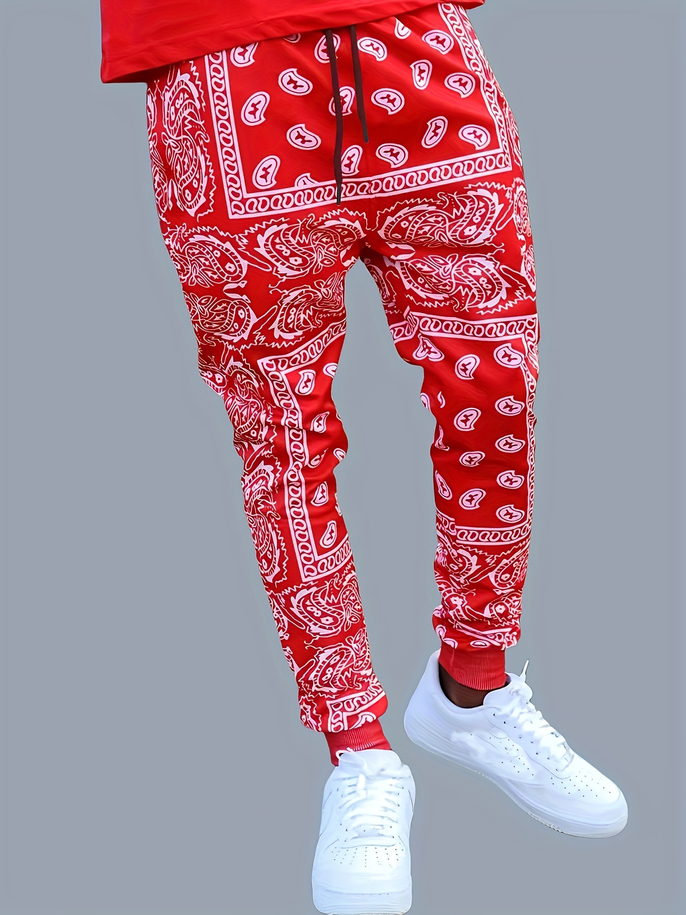 Trendy Paisley Pattern Cargo Pants Men's Multi Flap Pocket - Temu