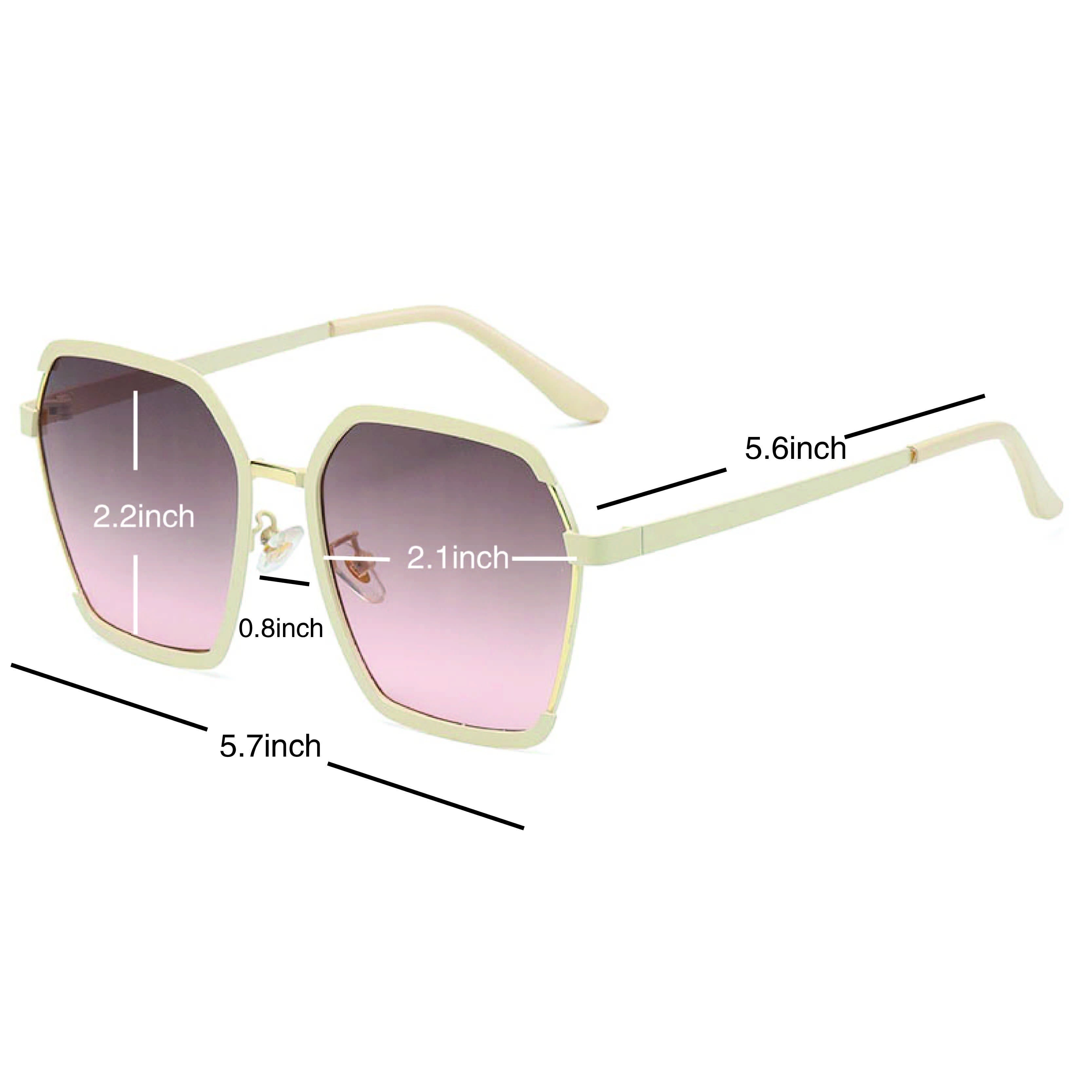 1Pair Women Top Bar Geometric Frame Tinted Lens Fashion Glasses For Daily  Life Decoration