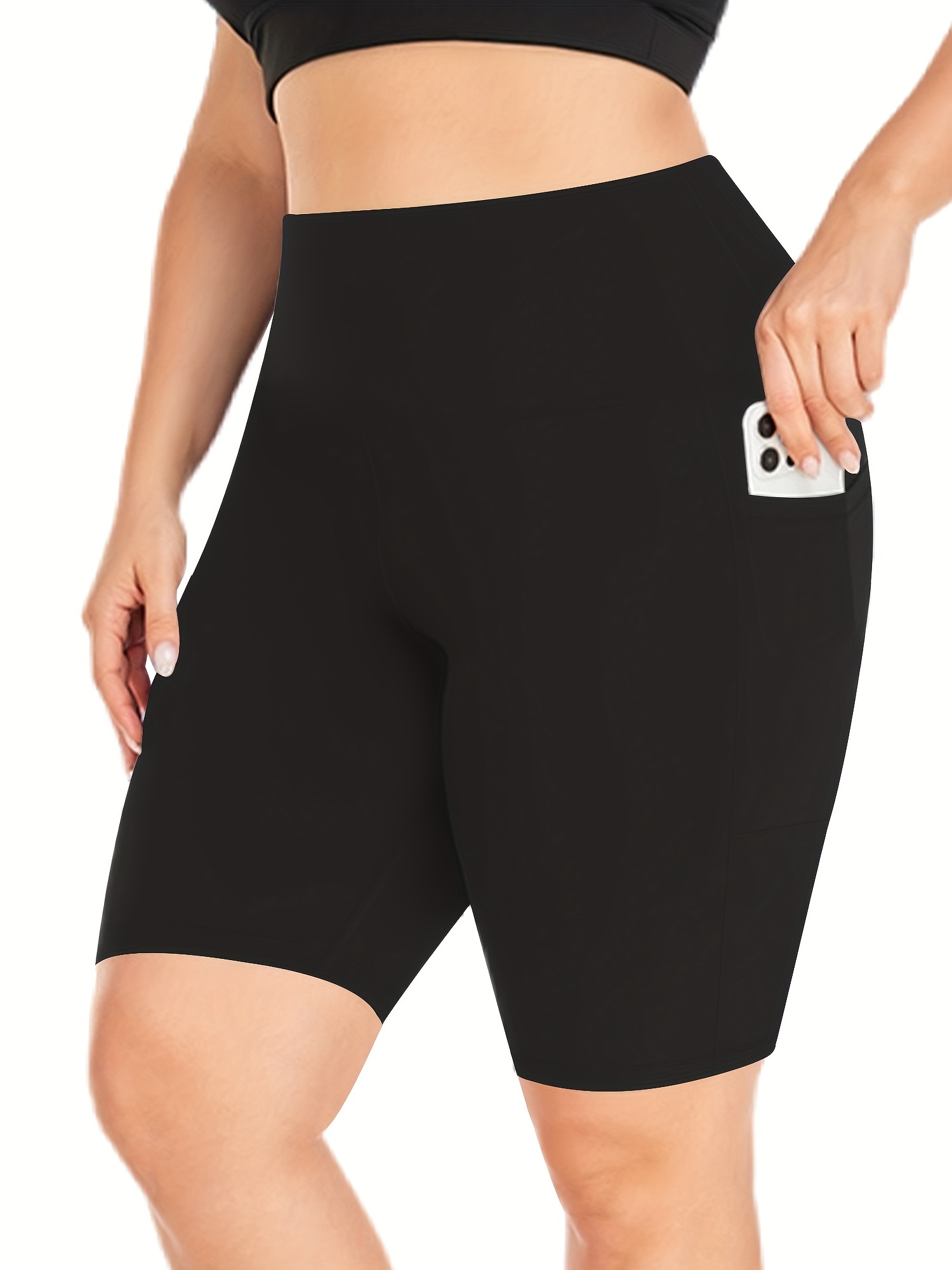 3 Pack Plus Size Biker Shorts with Pockets