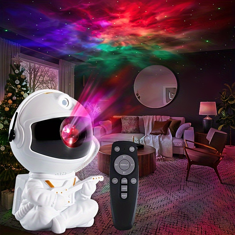 Projecteur d'étoiles d'astronaute, projecteur de galaxie de nébuleuse  Veilleuse, télécommande et lampe nébuleuse à tête magnétique 360rotation  pour chambre / chambre d'enfants / plafond /