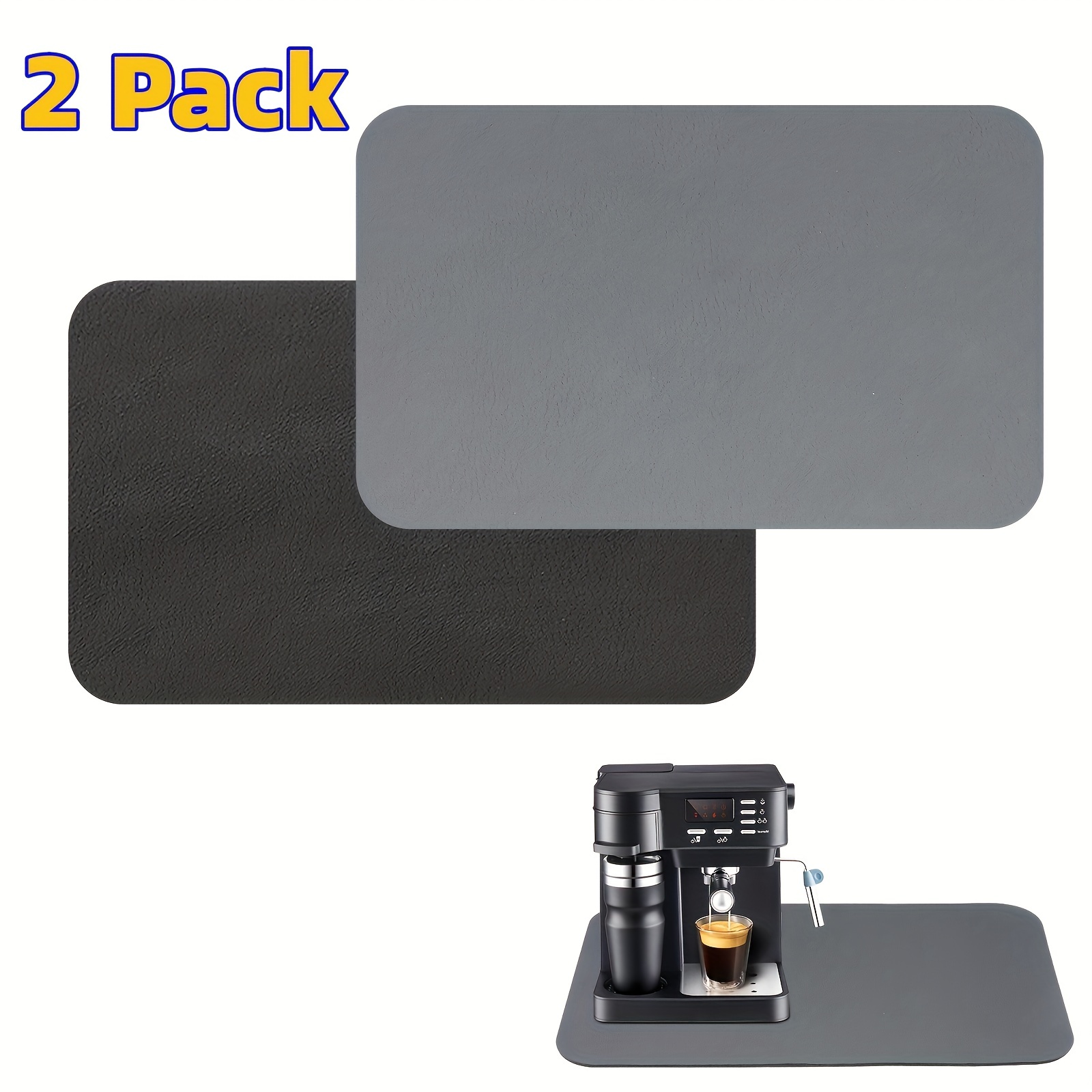 Coffee Mat Hide Stain Rubber Backed Absorbent Dish Drying - Temu
