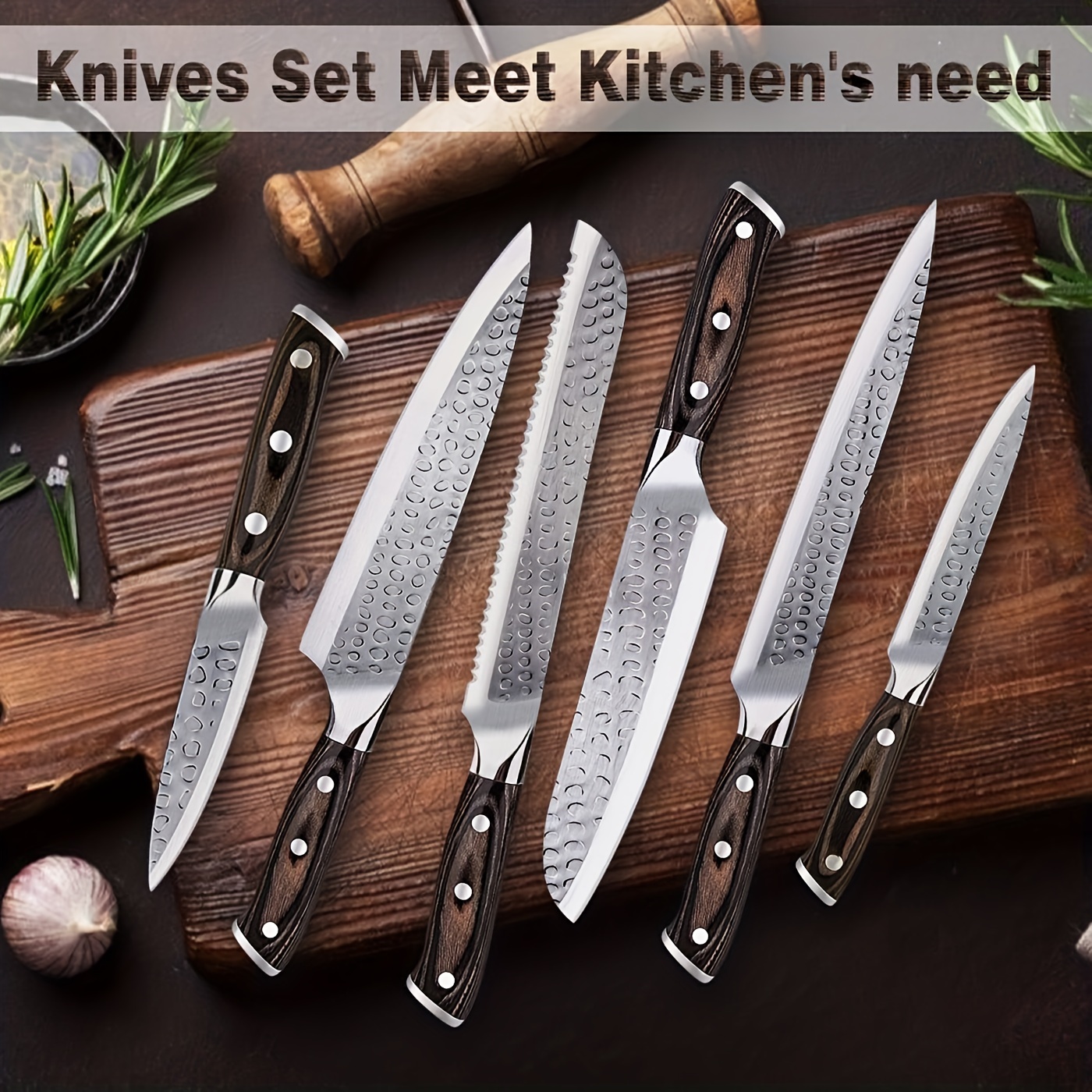 Knife Set, Kitchen Knife Set With Wooden Block And Sharpener, High Carbon  Stainless Steel Professional Chef Knife Set, Ultra Sharp Full Tang Handle  Design Knife Block Set, Kitchen Gadgets - Temu