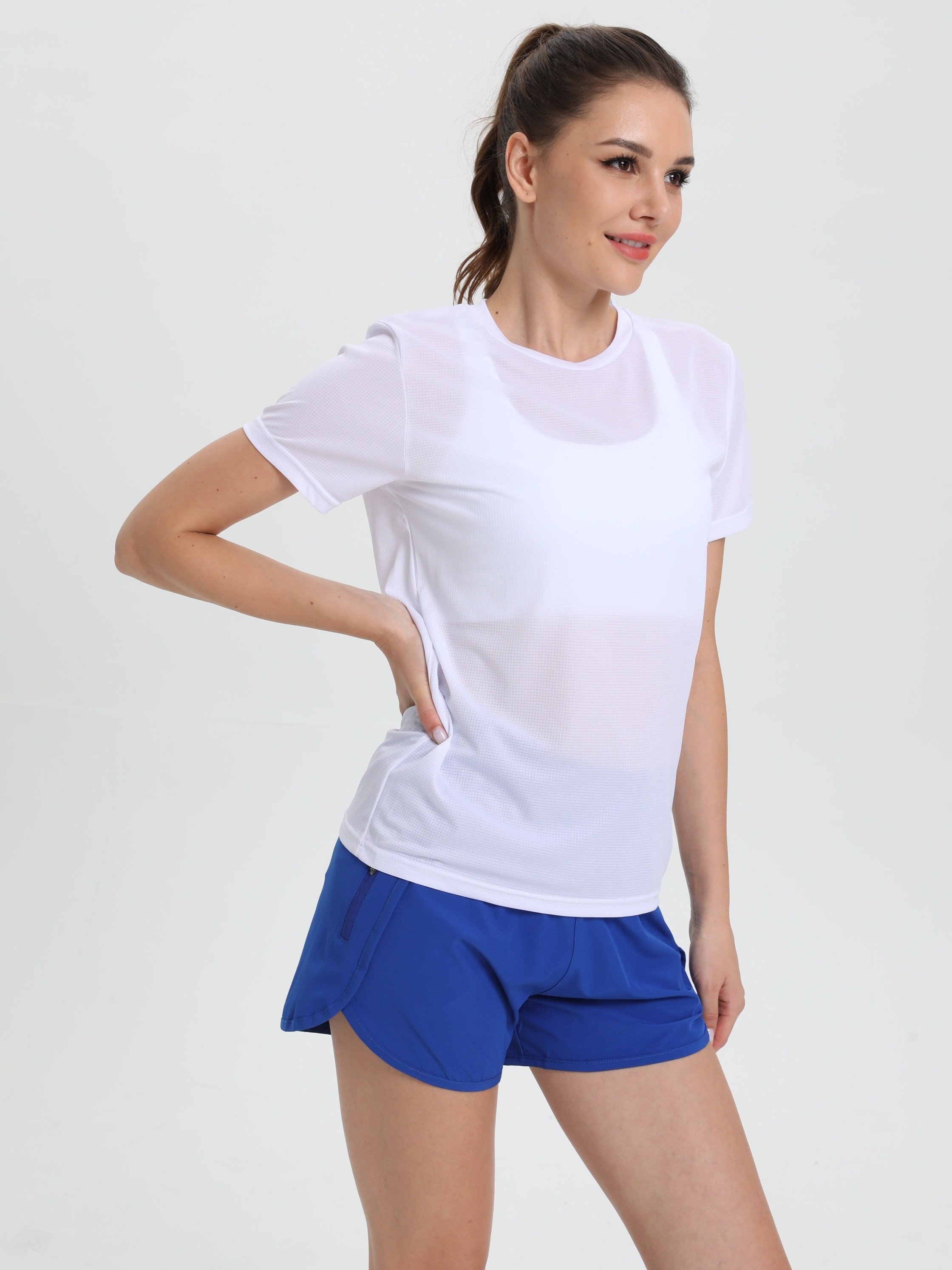 Women Side Drawstring T-Shirt Quick Dry Running Top Elastic Tight Short  Sleeves Sports T Shirt Workout Clothes (Color : Pink, Size : Medium) :  : Clothing, Shoes & Accessories