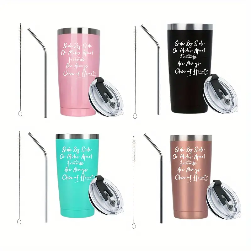 Friends Tumbler With Lid And Straw Side By Side Or Miles - Temu
