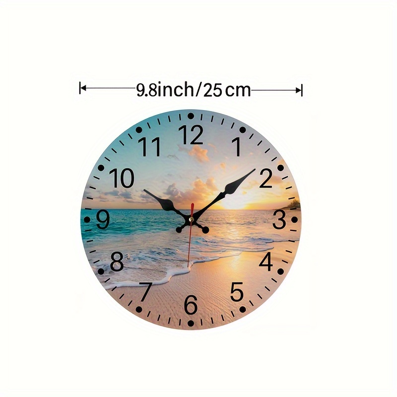 Image of 1pc Wall Clock, Living Room Decorative Wooden Round Craft Wall Clock, Bedroom Silent Wall-mounted Modern Clock, Battery Not Included