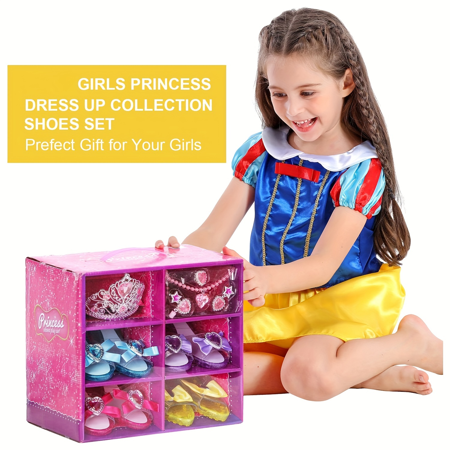 Generic Ensemble d'accessoires de princesse pour filles bijoux de jeu de  simulation et chaussures à prix pas cher