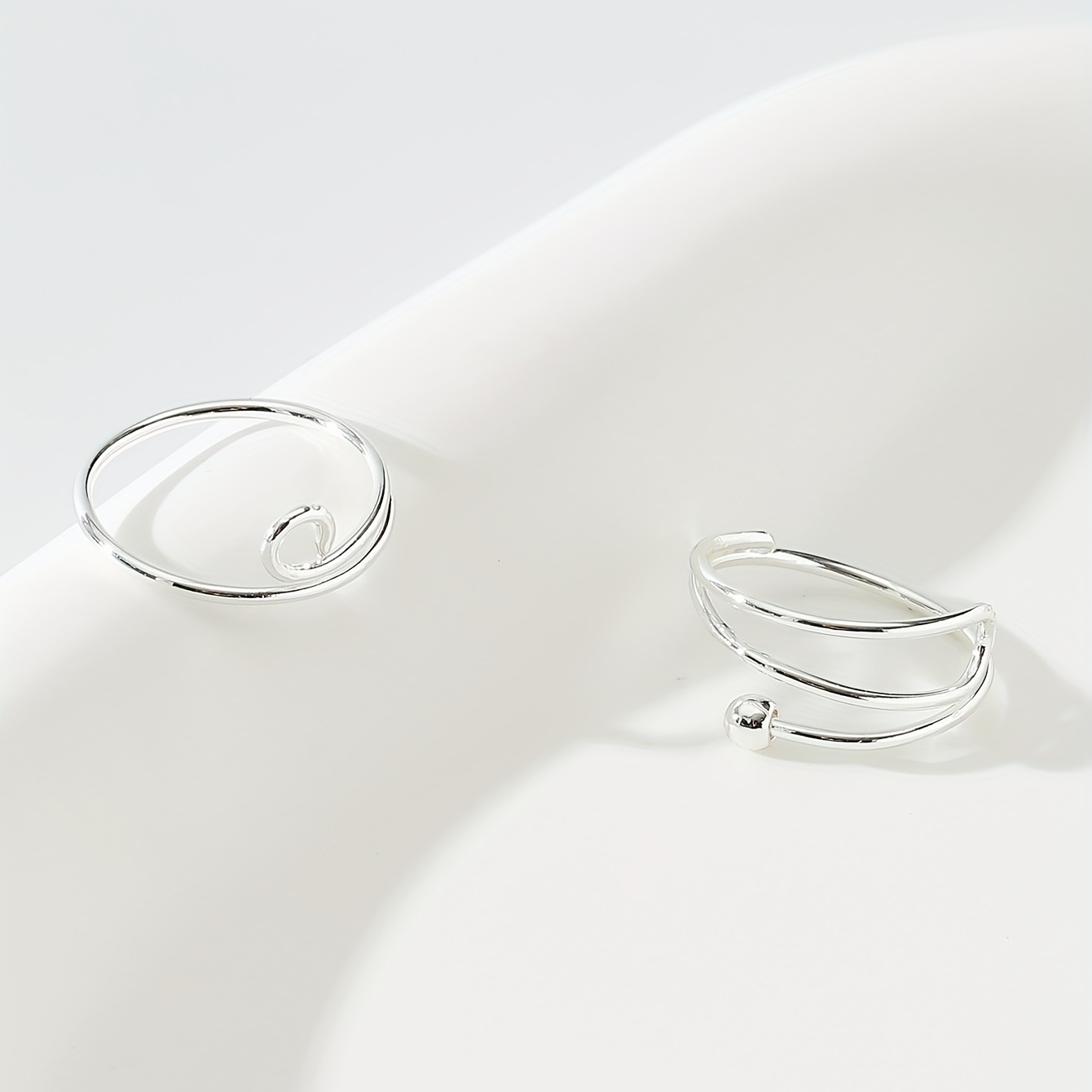 Silver Toe Rings Women 2, Copper Toe Rings Set