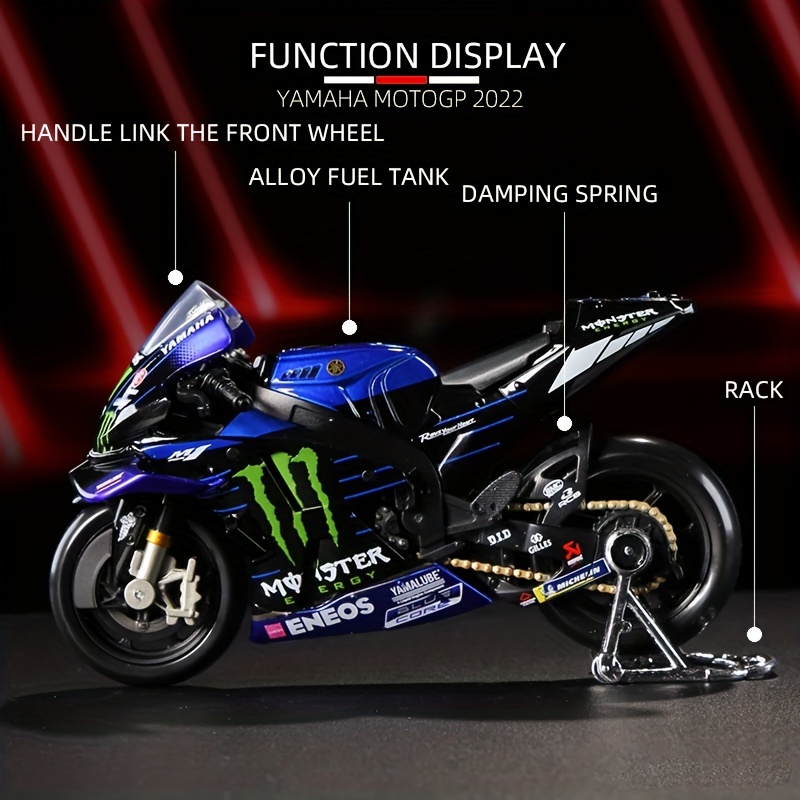 Mais Yamaha Factory Racing Team Motocicleta Modelo, Morrer Moto GP Corrida,  Fundição Liga, Coleção Presente Brinquedo, 1:18, Novo, 2022, #21, #20