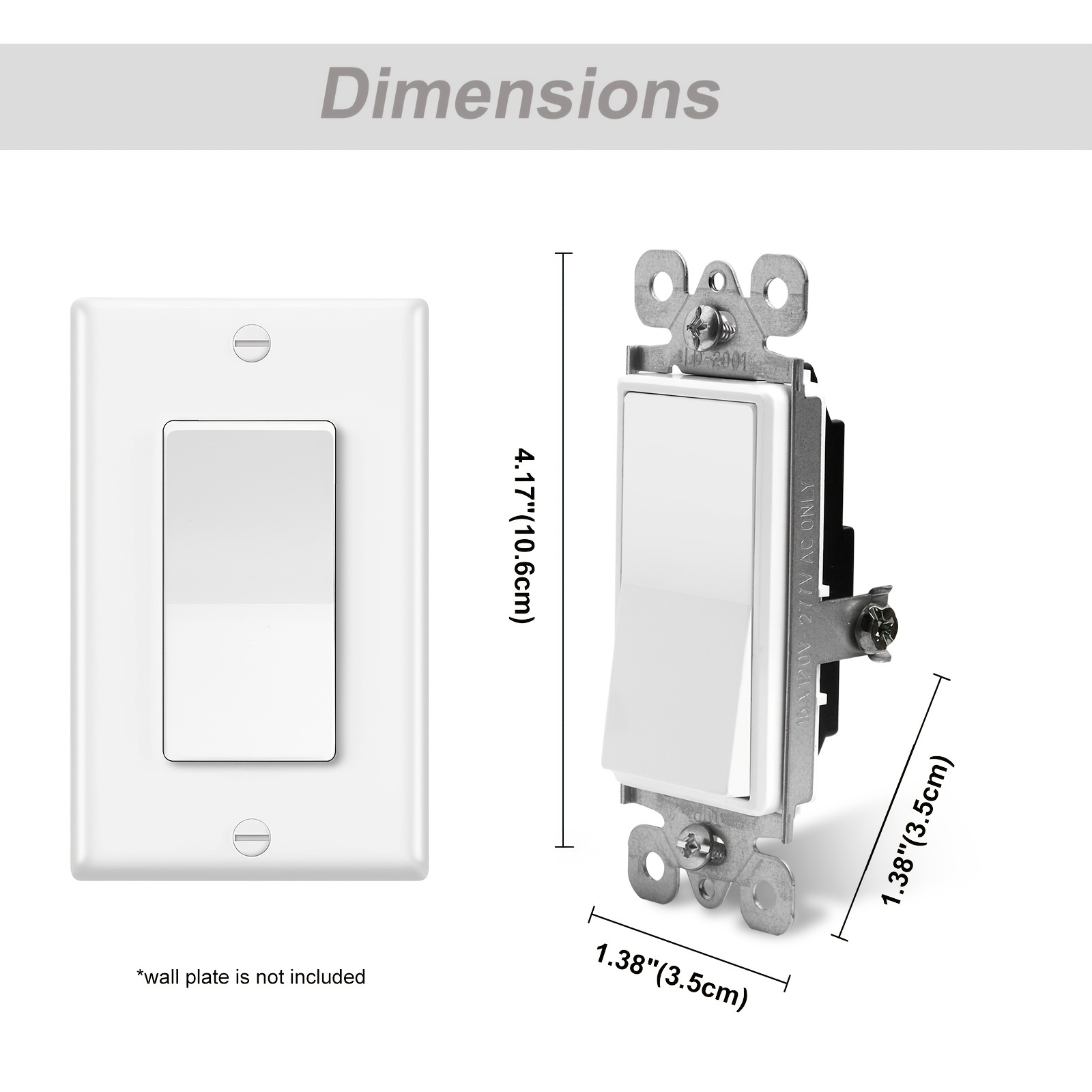 1pc Interruptor Decorativo Doble Paleta 15a 120v 60hz - Temu