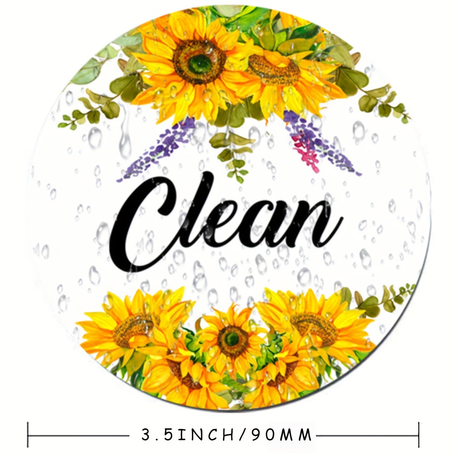 Clean Dirty Dishwasher Magnet, Cute Floral Double Sided Reversible Sign,  Multi-Purpose Magnets for Dish Washer Indicator, Dishwasher Accessories