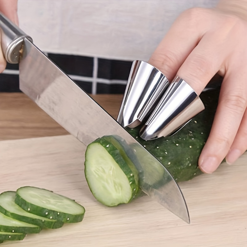 4Pcs/Set Stainless Steel Finger Protector Cutting Vegetables