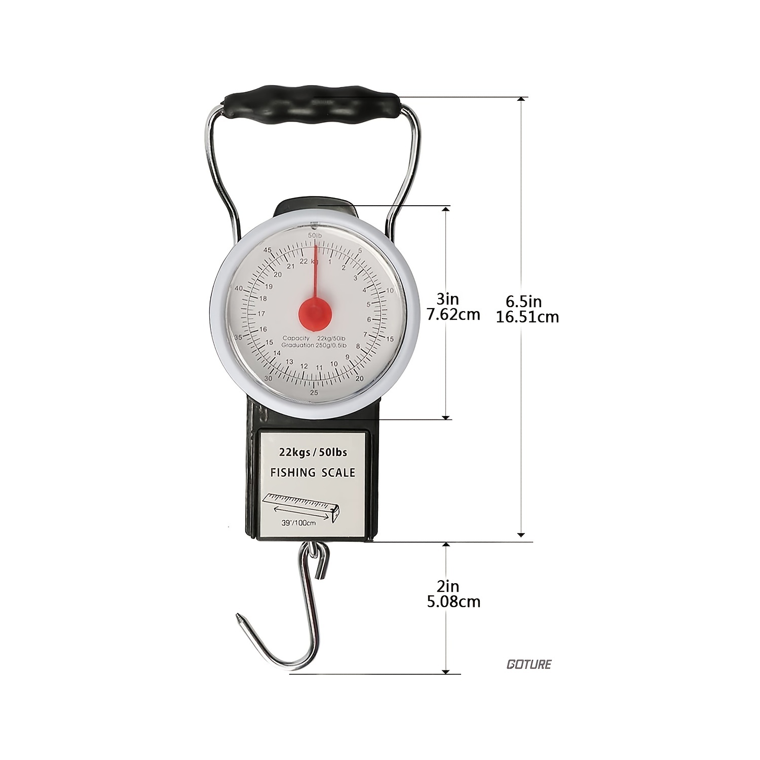 Portable Fishing Scale 50lb/22kg Multi-Purpose Hanging Scale with Tape  Measure