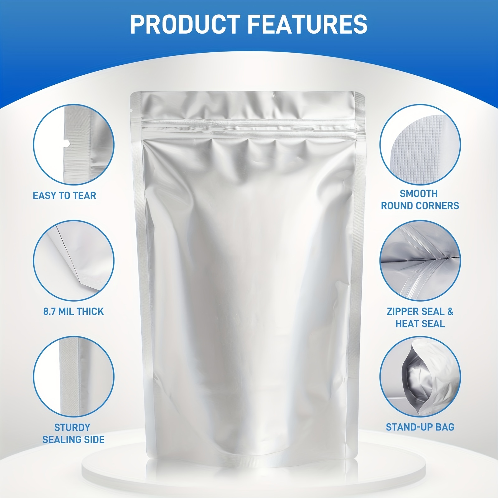 Gallon 7-Mil Zip Seal Mylar Bags.