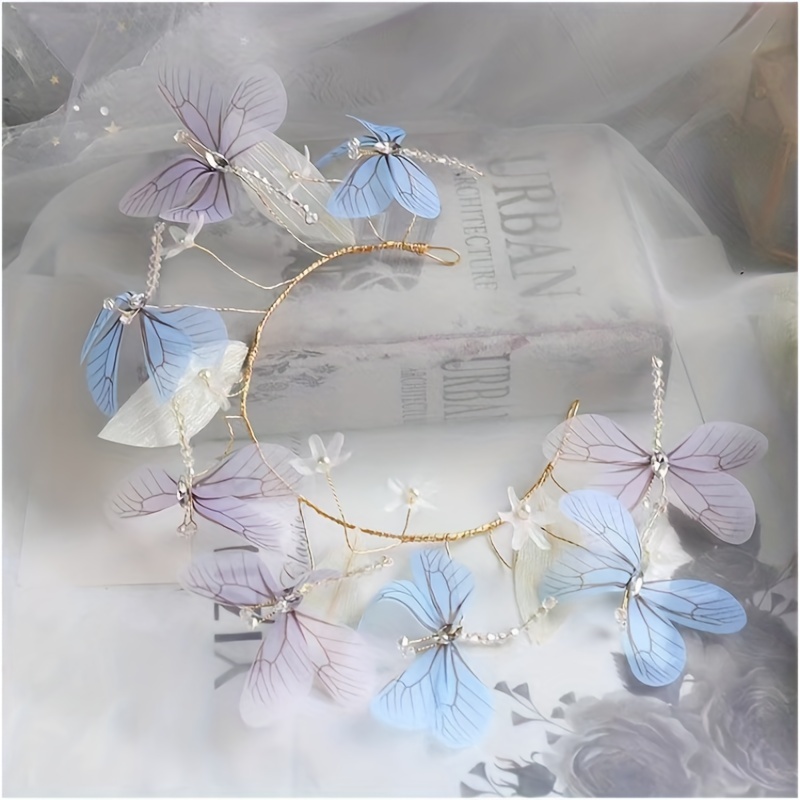 Butterfly Headpiece Elegant Headband Party Cosplay Hair Accessories For Women details 9