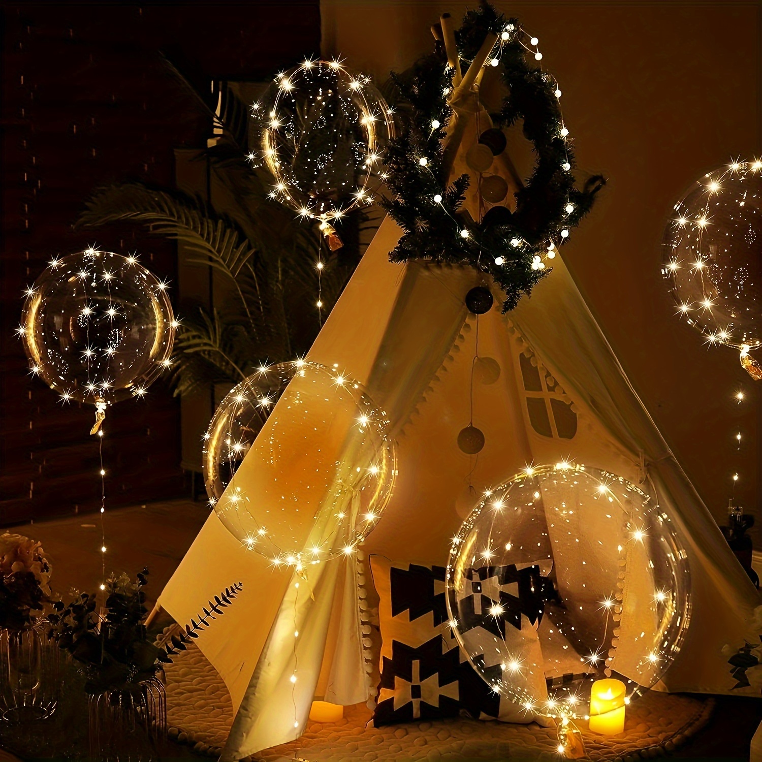 20 LED Luminous Balloon Strings And Things With Transparent Print Pattern,  70cm Pole, And 3 Meters Line For Weddings And Parties From Garden_light,  $1.04