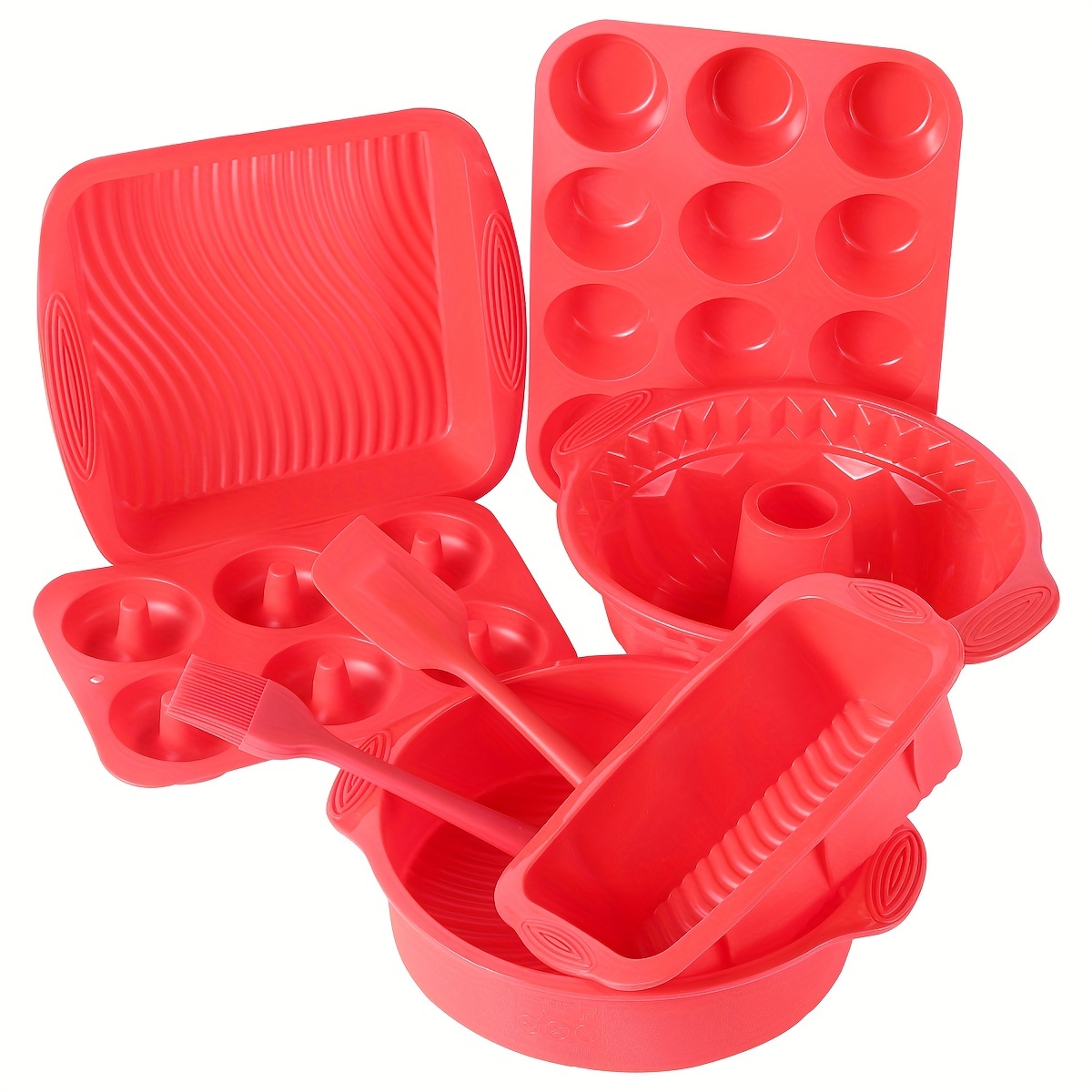 8pcs Nonstick Silicone Baking Pans Set Includes Bread Loaf - Temu