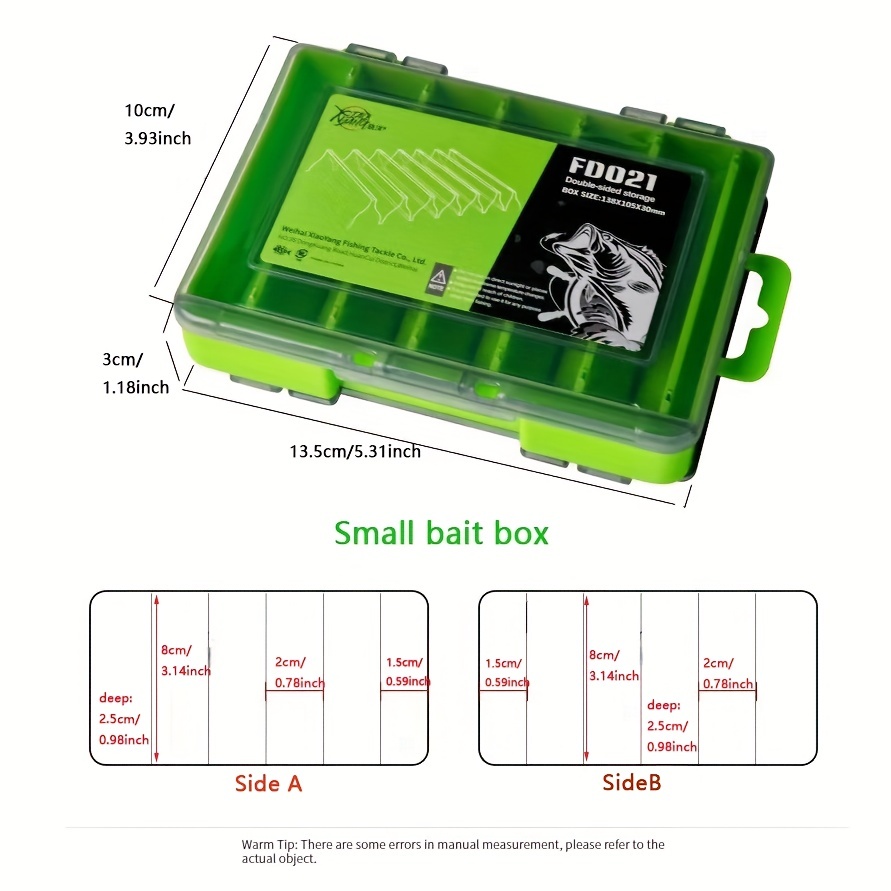 Elvaesther Fishing Tackle Box Organizer, Portable Fishing Tackle Storage,  11 Compartments Double-layer Lure Bait Storage Case Fishing Lure Bait